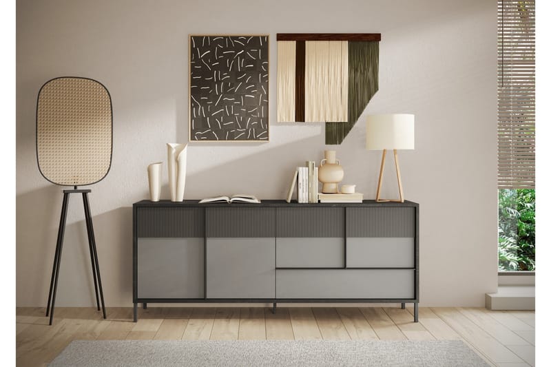 Everest Skänk 206x40 cm - Grå/Mörkgrå - Förvaring - Förvaringsmöbler - Sideboard & skänk