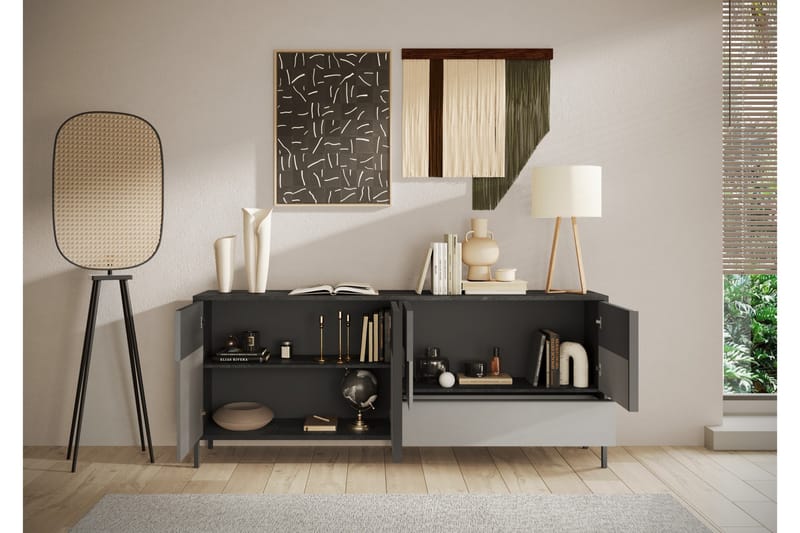 Everest Skänk 206x40 cm - Grå/Mörkgrå - Förvaring - Förvaringsmöbler - Sideboard & skänk