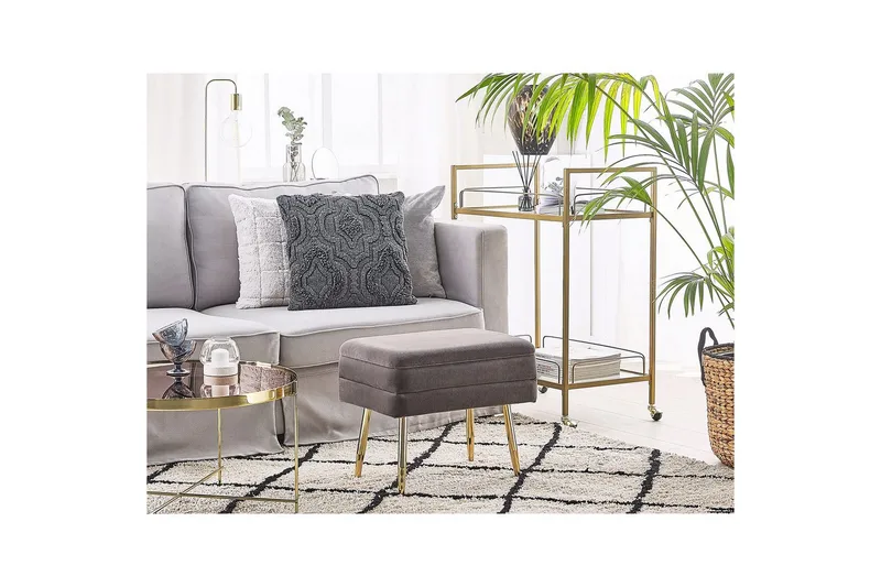 Förvaringsbänk Odessa Grå/guld - Grå/guld - Förvaring - Förvaringsmöbler - Förvaringskista