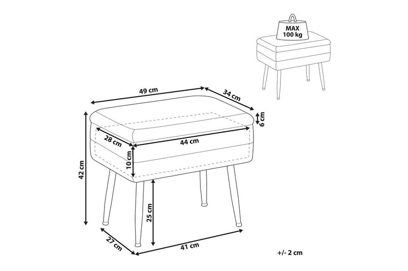 Förvaringsbänk Odessa Grå/guld - Grå/guld - Förvaring - Förvaringsmöbler - Förvaringskista