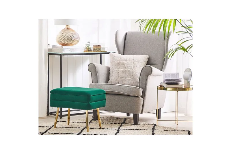 Förvaringsbänk Odessa Grön/guld - Grön/guld - Förvaring - Förvaringsmöbler - Förvaringskista