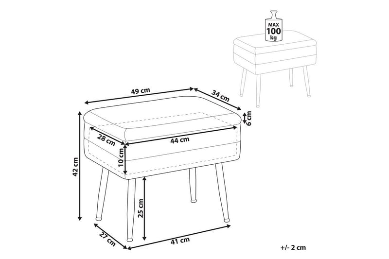 Förvaringsbänk Odessa Rött/guld - Rött/guld - Förvaring - Förvaringsmöbler - Förvaringskista