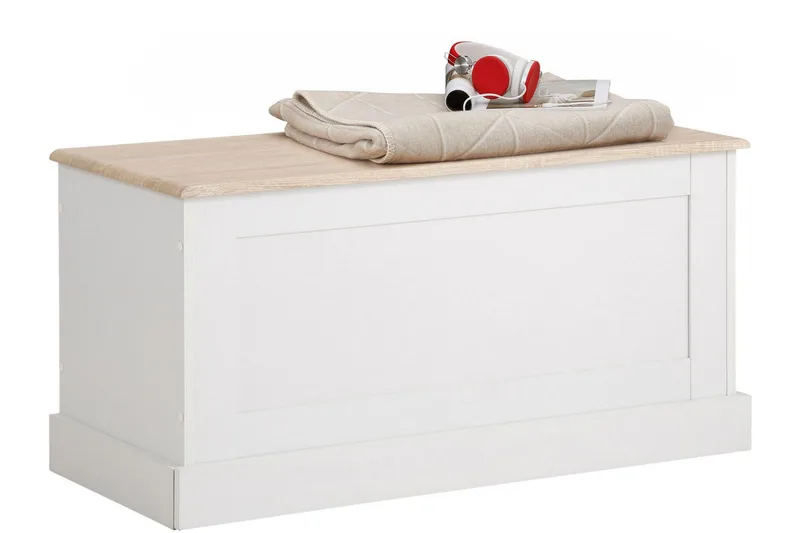 Dareia Förvaringskista 90 cm - Vit/Brun - Förvaring - Förvaringsmöbler - Förvaringskista