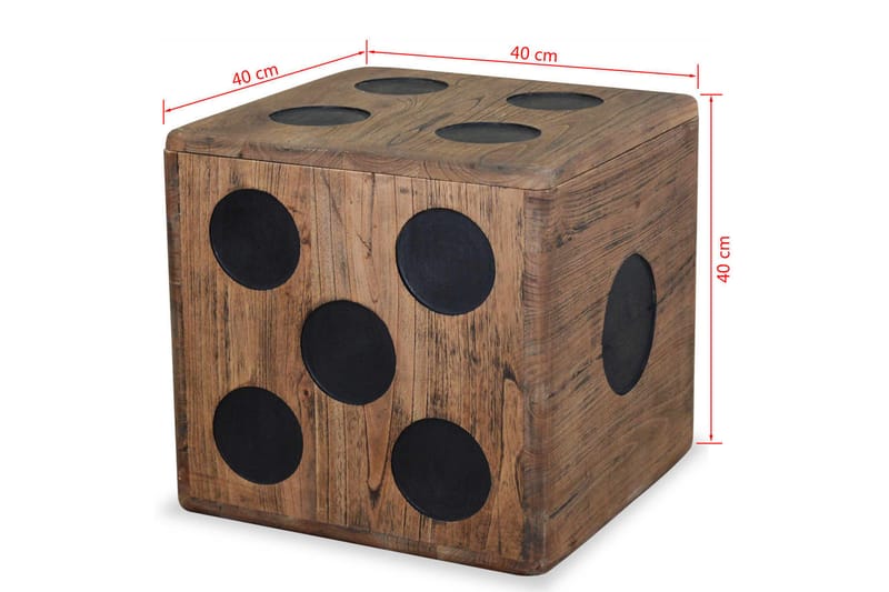 Förvaringsbox mindi-trä 40x40x40 cm tärningsdesign - Brun - Förvaringskista