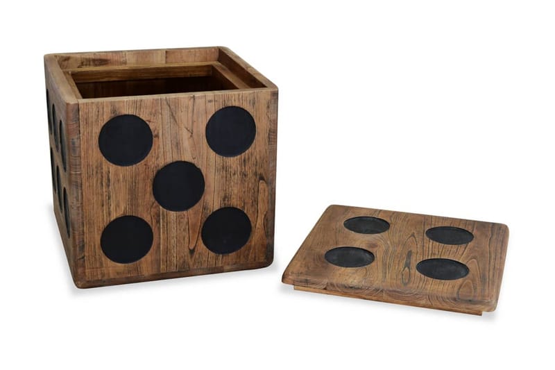 Förvaringsbox mindi-trä 40x40x40 cm tärningsdesign - Brun - Förvaring - Förvaringsmöbler - Förvaringskista