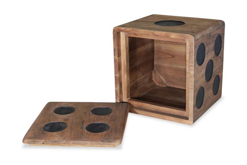 Förvaringsbox mindi-trä 40x40x40 cm tärningsdesign - Brun - Förvaringskista