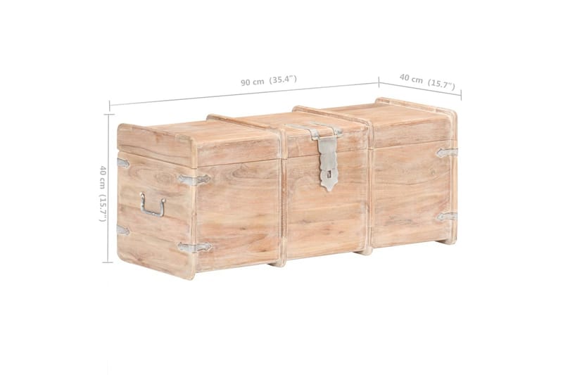 Förvaringskista 90x40x40 cm massivt akaciaträ - Brun - Förvaring - Förvaringsmöbler - Förvaringskista