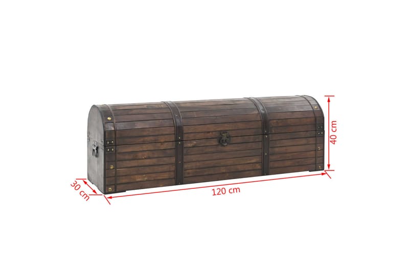 Förvaringskista massivt trä vintagestil 120x30x40 cm - Brun - Förvaringskista