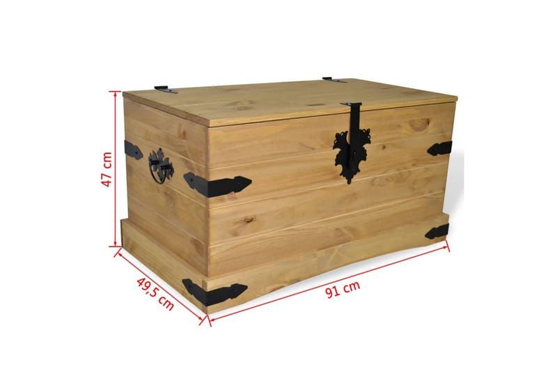 Förvaringskista mexikansk Coronastil furu 91x49,5x47 cm - Brun - Förvaring - Förvaringsmöbler - Förvaringskista