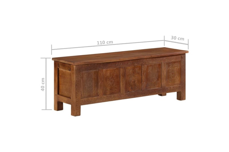 Förvaringslåda 110x30x40 cm massivt mangoträ - Brun - Förvaring - Förvaringsmöbler - Förvaringskista