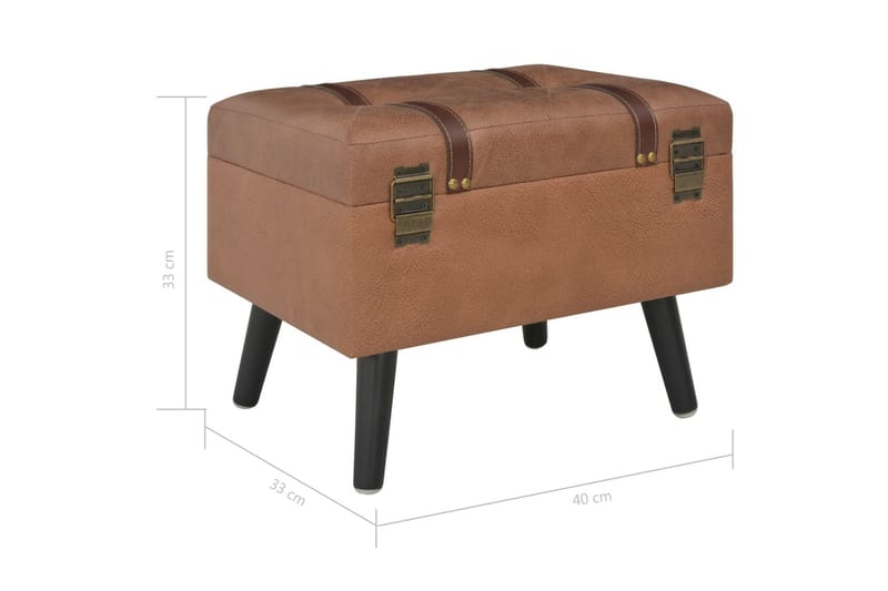 Förvaringspall 40 cm brun konstläder - Brun - Förvaring - Förvaringsmöbler - Förvaringskista