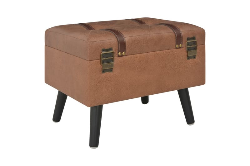Förvaringspall 40 cm brun konstläder - Brun - Förvaring - Förvaringsmöbler - Förvaringskista