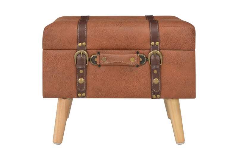 Förvaringspallar 3 st beige konstläder - Brun - Förvaring - Förvaringsmöbler - Förvaringskista