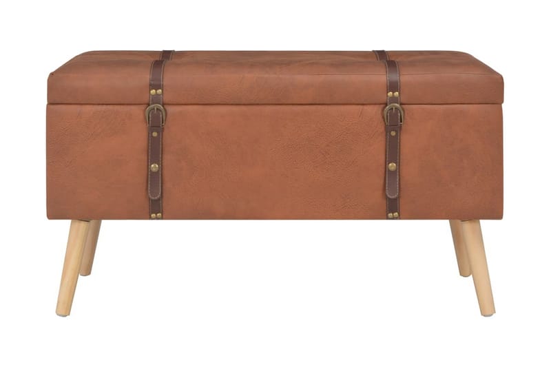 Förvaringspallar 3 st beige konstläder - Brun - Förvaring - Förvaringsmöbler - Förvaringskista