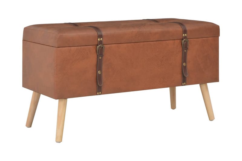 Förvaringspallar 3 st beige konstläder - Brun - Förvaring - Förvaringsmöbler - Förvaringskista