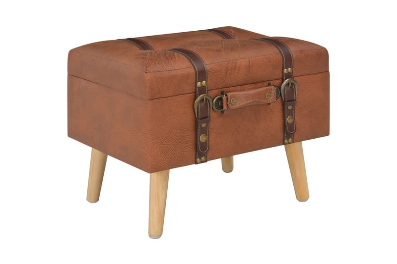 Förvaringspallar 3 st beige konstläder - Brun - Förvaring - Förvaringsmöbler - Förvaringskista