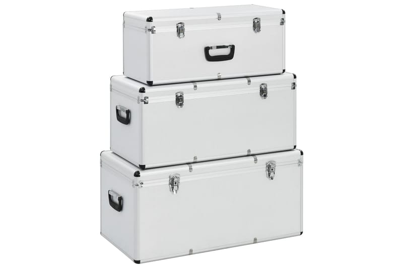 Förvaringsväskor 3 st silver aluminium - Silver - Förvaring - Förvaringsmöbler - Förvaringskista