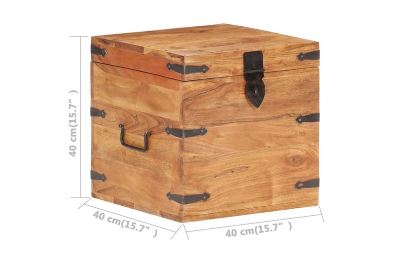 Kista 40x40x40 cm massivt akaciaträ - Brun - Förvaring - Förvaringsmöbler - Förvaringskista