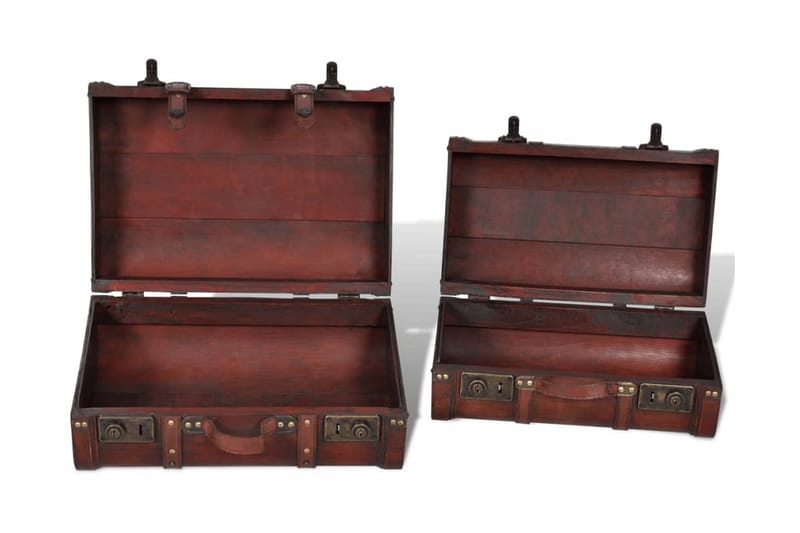 Skattkistor vintagestil 2 st trä brun - Brun - Förvaring - Förvaringsmöbler - Förvaringskista