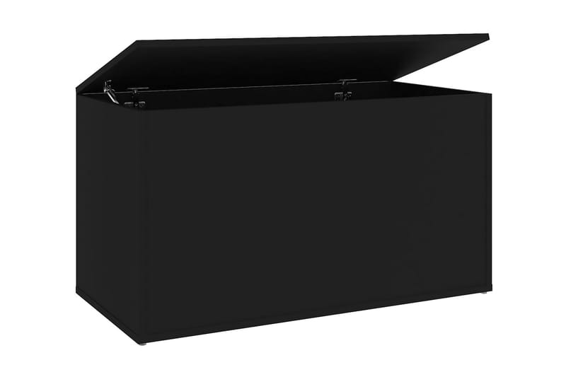 Förvaringskista svart 84x42x46 cm spånskiva - Svart - Förvaringskista