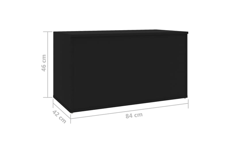 Förvaringskista svart 84x42x46 cm spånskiva - Svart - Förvaringskista
