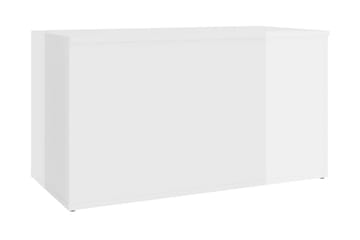 Förvaringskista vit högglans 84x42x46 cm spånskiva