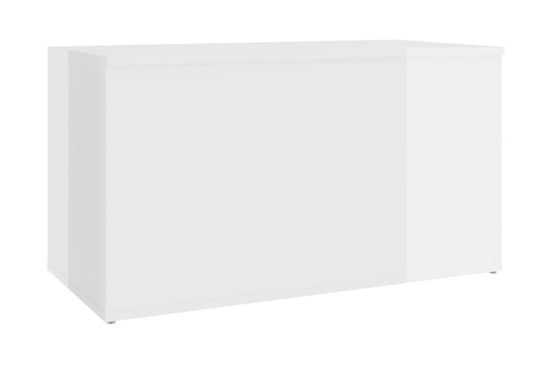 Förvaringskista vit högglans 84x42x46 cm spånskiva - Vit högglans - Förvaringskista