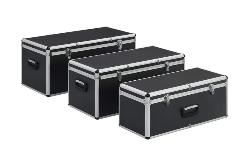 Förvaringsväskor 3 st svart aluminium - Svart - Förvaringskista