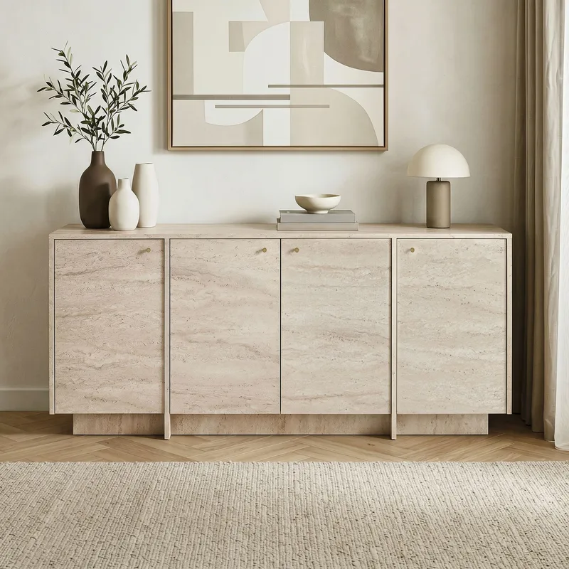 Farvik Konsolbord 180x82x45 cm - Travertin - Förvaring - Förvaringsmöbler - Sideboard & skänk