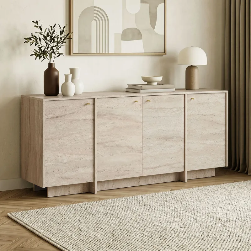 Farvik Konsolbord 180x82x45 cm - Travertin - Förvaring - Förvaringsmöbler - Sideboard & skänk