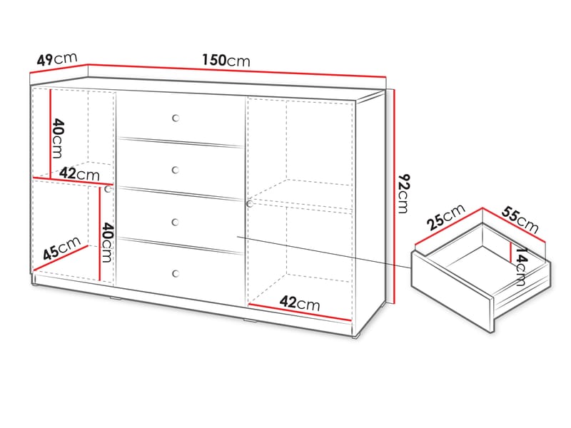 Fayric Byrå 150 cm - Kashmir - Förvaring - Förvaringsmöbler - Byrå