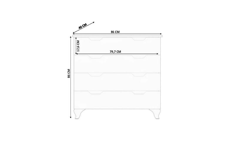 Feylor Hörnbyrå 86 cm - Matt Vit - Förvaring - Förvaringsmöbler - Byrå - Hallbyrå