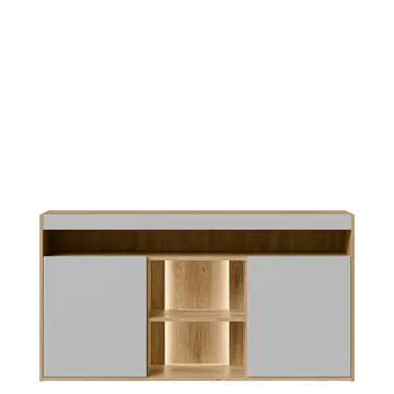 Fiorea Skänk 151 cm LED-belysning - Brun och grå - Förvaring - Förvaringsmöbler - Sideboard & skänk