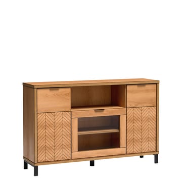 Fonti Rektangulär Skänk 158 cm i Trä med Ekutseende och Metallben - Svart|Brun - Förvaring - Förvaringsmöbler - Sideboard & skänk