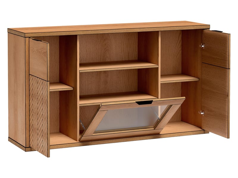 Fonti Rektangulär Skänk 158 cm i Trä med Glaslucka - Brun - Förvaring - Förvaringsmöbler - Sideboard & skänk