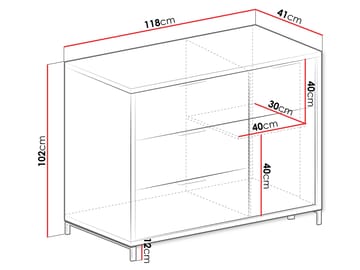 Fonti Skänk 118 cm - Brun|svart - Förvaring - Förvaringsmöbler - Byrå