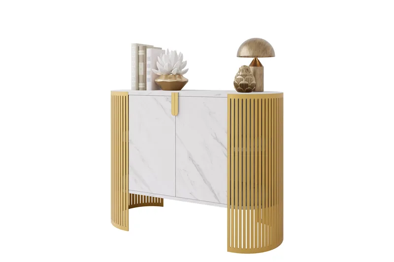 Friend Skänk 120x40 cm - Guld/Vit - Förvaring - Förvaringsmöbler - Sideboard & skänk