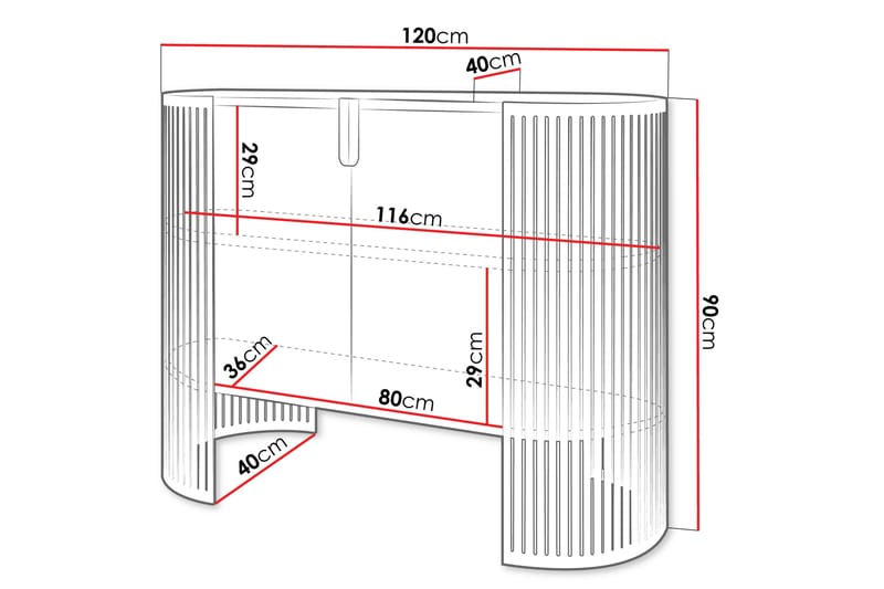 Friend Skänk 120x40 cm - Svart/Vit - Förvaring - Förvaringsmöbler - Sideboard & skänk