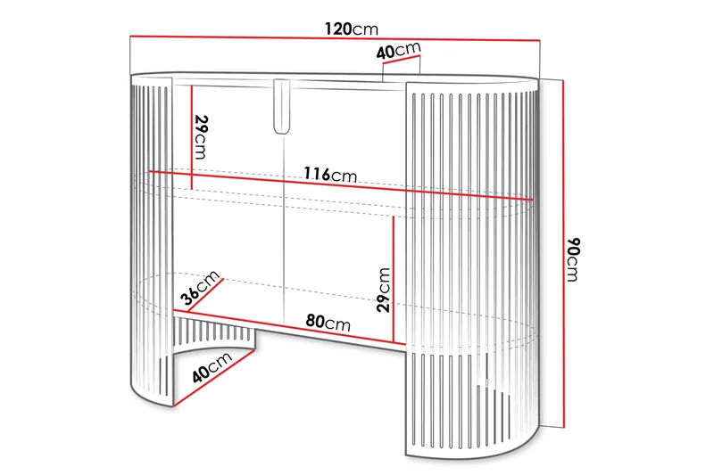 Friend Skänk 120x40 cm - Svart/Vit - Förvaring - Förvaringsmöbler - Sideboard & skänk