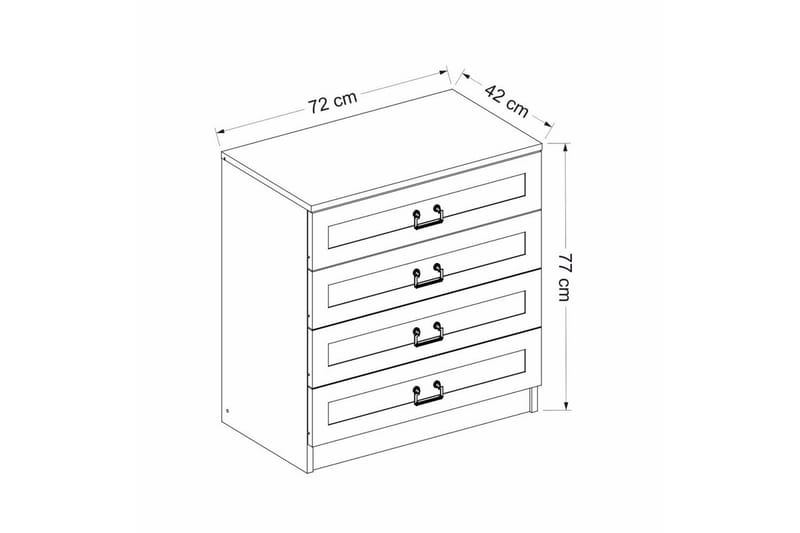 Fruitland Hörnbyrå 72 cm - Vit - Förvaring - Förvaringsmöbler - Byrå