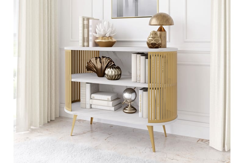 Galia Skänk 120x40 cm - Guld/Vit - Förvaring - Förvaringsmöbler - Sideboard & skänk