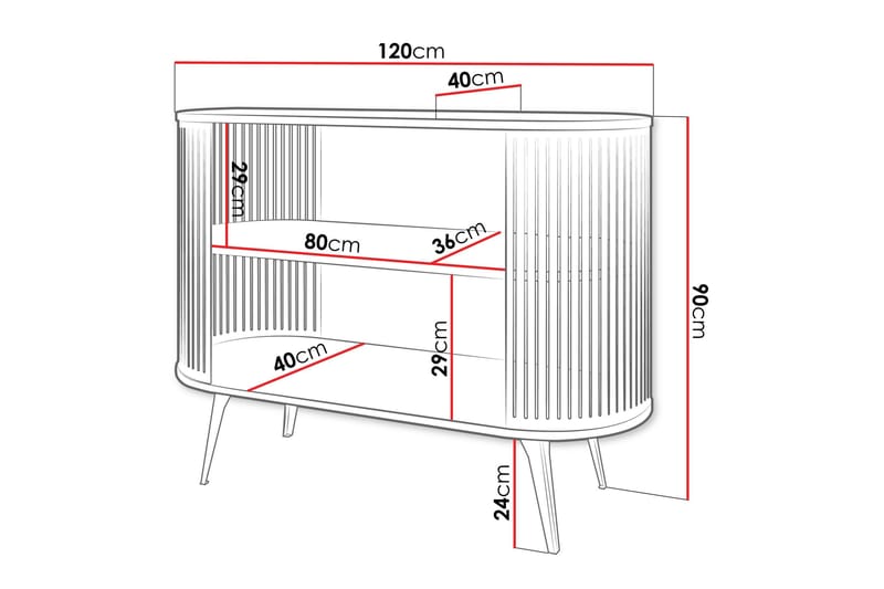 Galia Skänk 120x40 cm - Rosa/Svart - Förvaring - Förvaringsmöbler - Sideboard & skänk