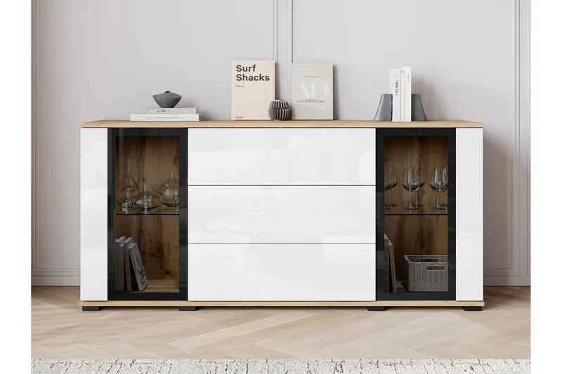 Gamal Skänk 150x40 cm - Brun/Vit - Förvaring - Förvaringsmöbler - Sideboard & skänk