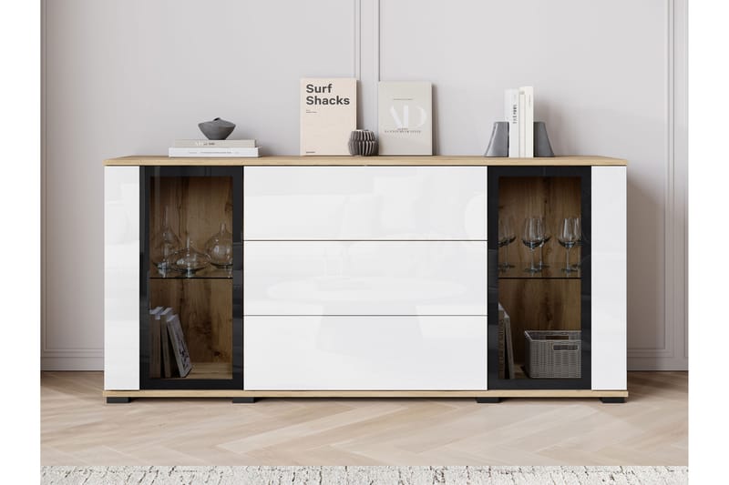 Gamal Skänk 150x40 cm - Brun/Vit - Förvaring - Förvaringsmöbler - Sideboard & skänk