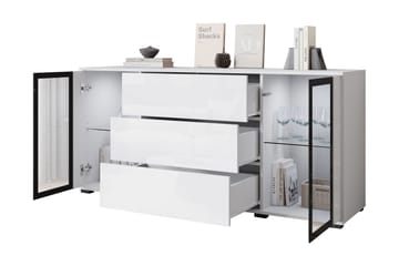 Gamal Skänk 150x40 cm i Trä med Glasdörrar - Brun - Förvaring - Förvaringsmöbler - Sideboard & skänk