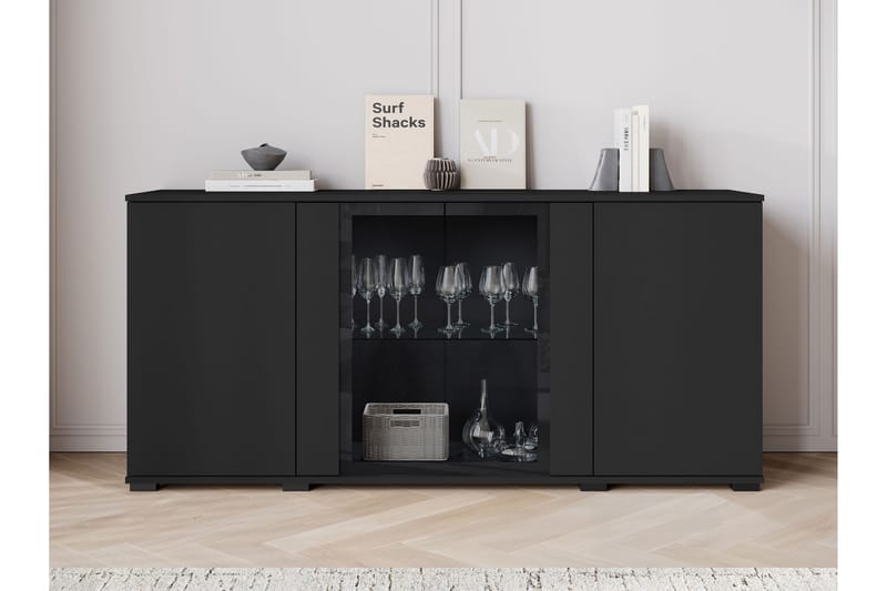 Gamal Skänk 150x40 cm - Svart/Brun - Förvaring - Förvaringsmöbler - Sideboard & skänk