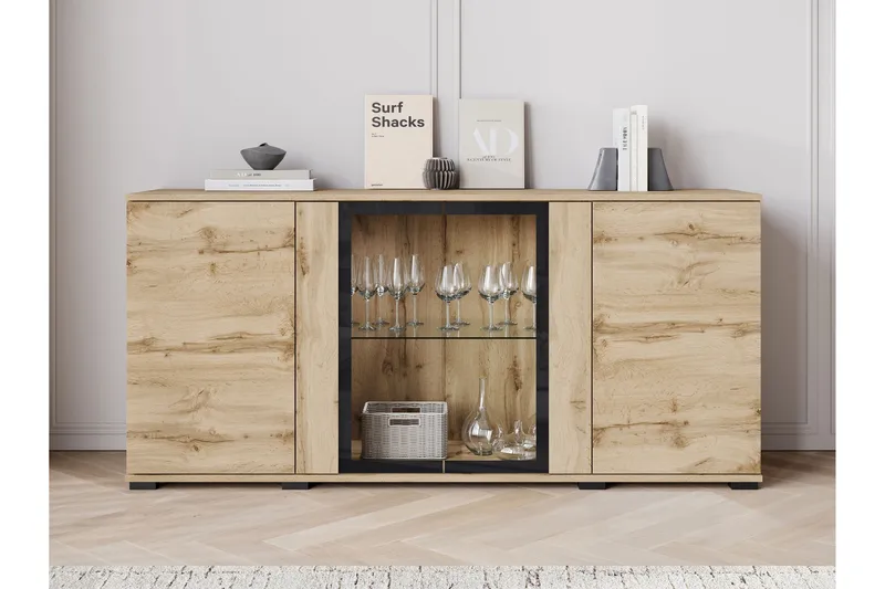 Gamal Skänk 150x40 cm - Vit/Rosa - Förvaring - Förvaringsmöbler - Sideboard & skänk