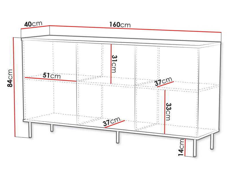 Granica Skänk 160 cm - beige - Förvaring - Förvaringsmöbler - Sideboard & skänk
