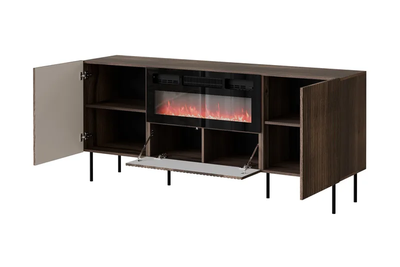 Hammarstrand Byrå 181 cm - Valnöt - Inredning - Kaminer - Kamin utan skorsten - Elkaminer