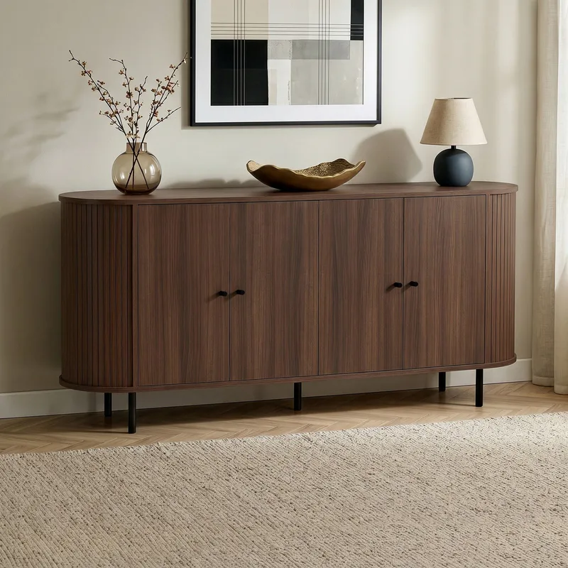 Haulover Konsolbord 180 cm - Valnöt/Svart - Förvaring - Förvaringsmöbler - Sideboard & skänk